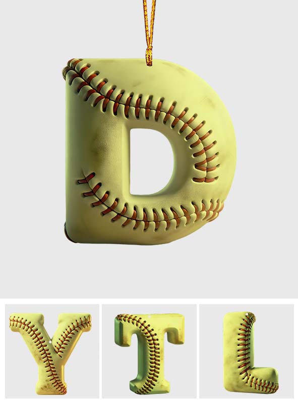Softball Letter - Personalized Softball Ornament