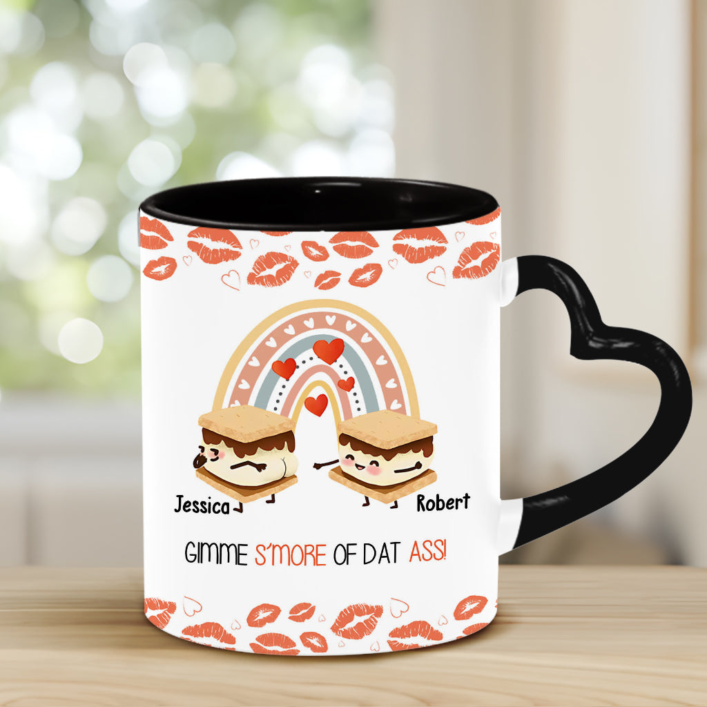 Gimme S'more Of That - Personalized Couple Heart Handle Mug