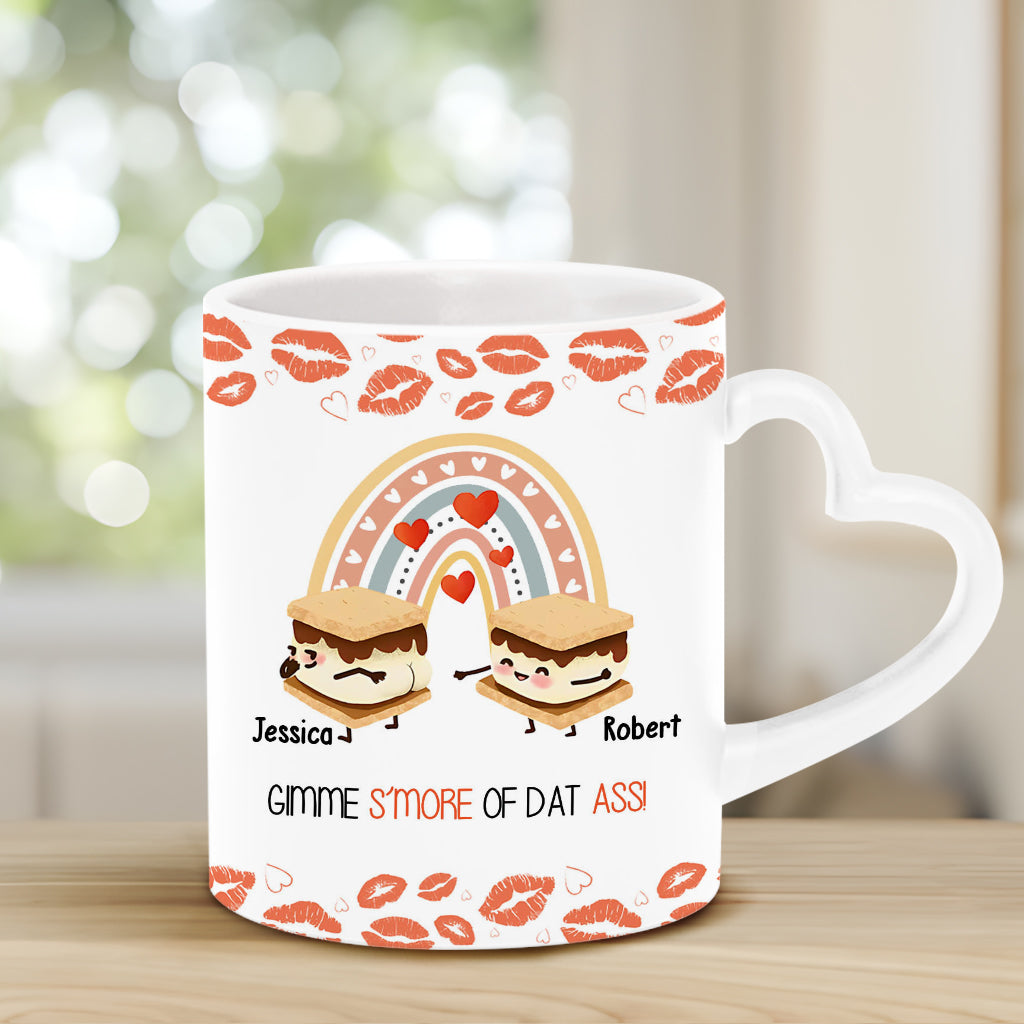 Gimme S'more Of That - Personalized Couple Heart Handle Mug