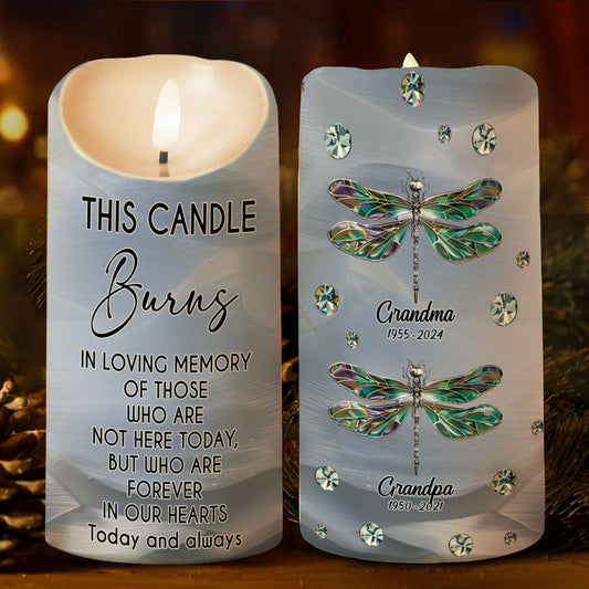 This Candle Burns In Loving Memory - Personalized Memorial Flameless Candle