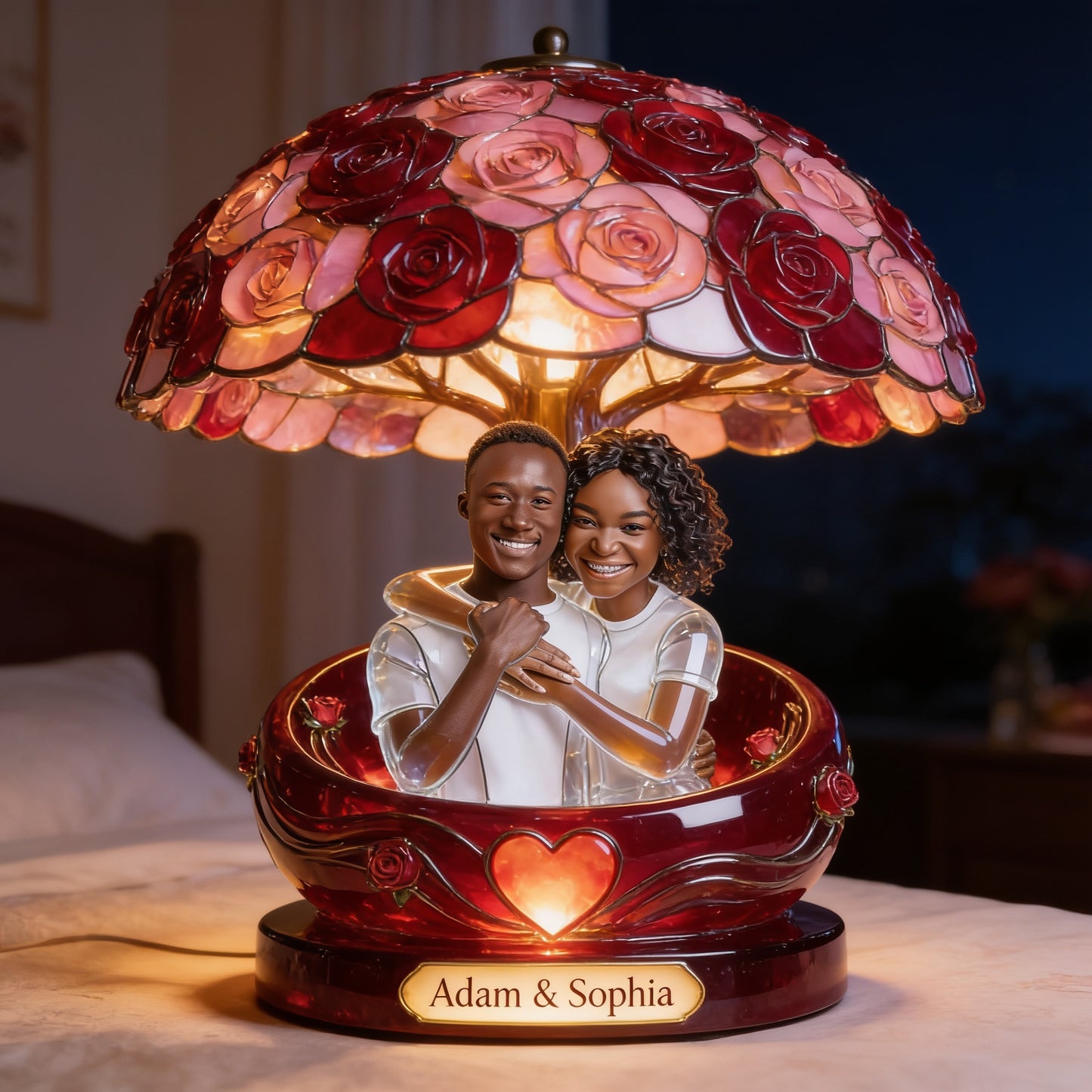 Veilleuse LED acrylique personnalisée avec n'importe quelle photo de vous et moi - Veilleuse LED en acrylique pour couple - Photo personnalisée « Vous et moi »