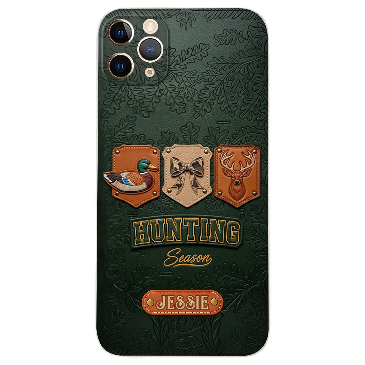 Saison de la chasse - Étui de téléphone en cuir personnalisé sur le thème de la chasse