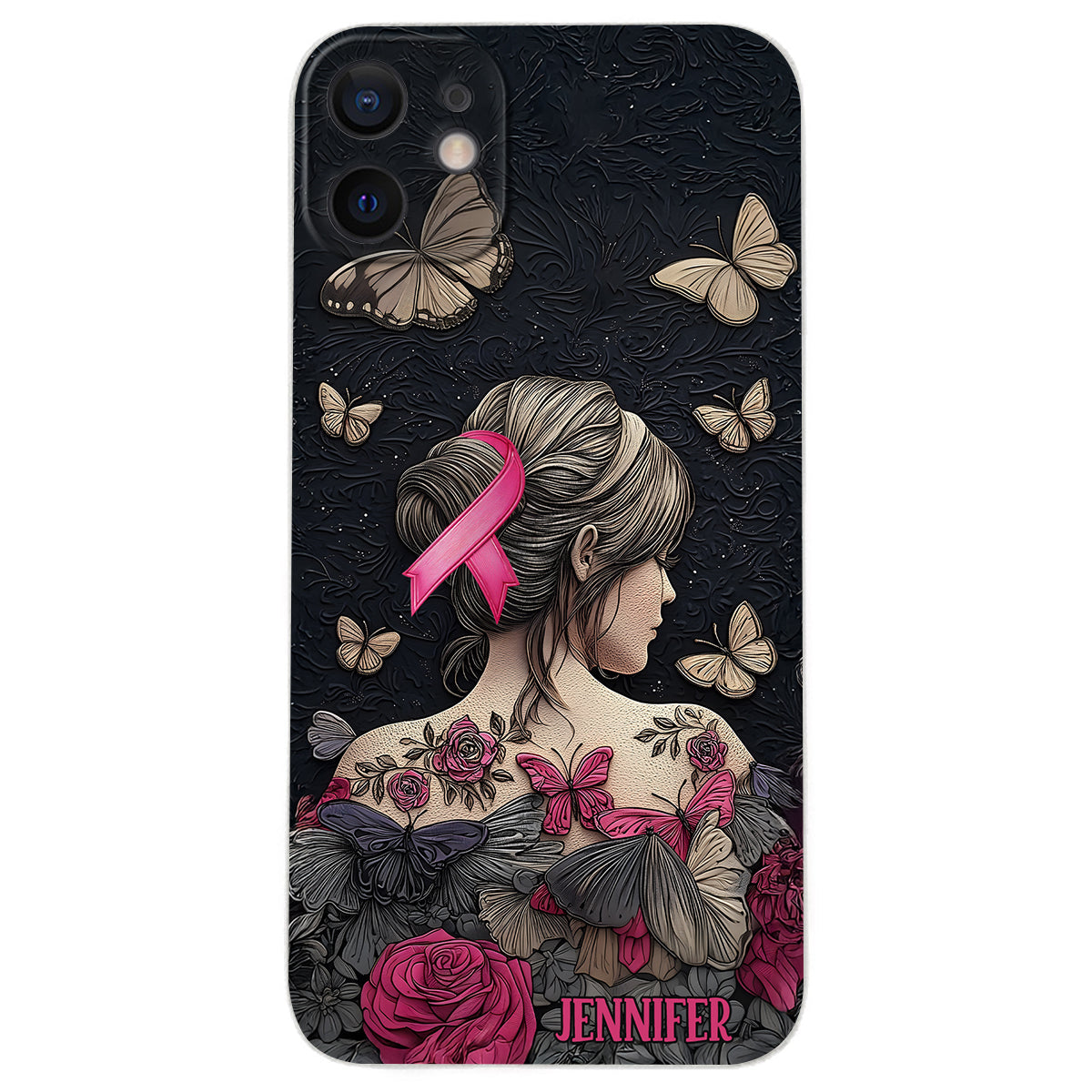 Breast Cancer Awareness - Personalized Breast Cancer Awareness Leather Phone Case