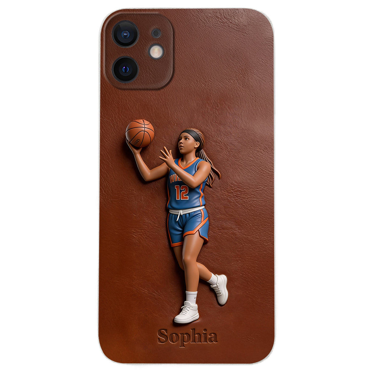 Liebe zum Basketball – Personalisierte Basketball-Handyhülle aus Leder