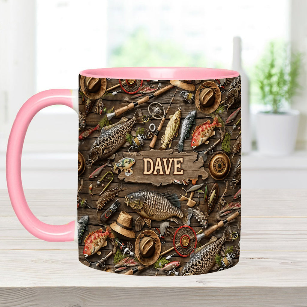 Love Fishing - Personalized Fishing Accent Mug