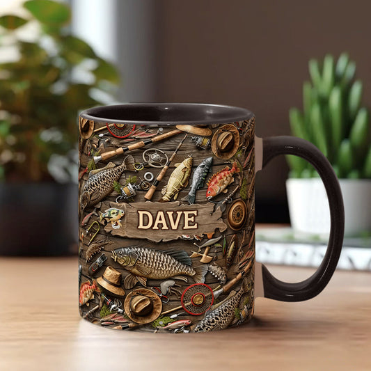Love Fishing - Personalized Fishing Accent Mug