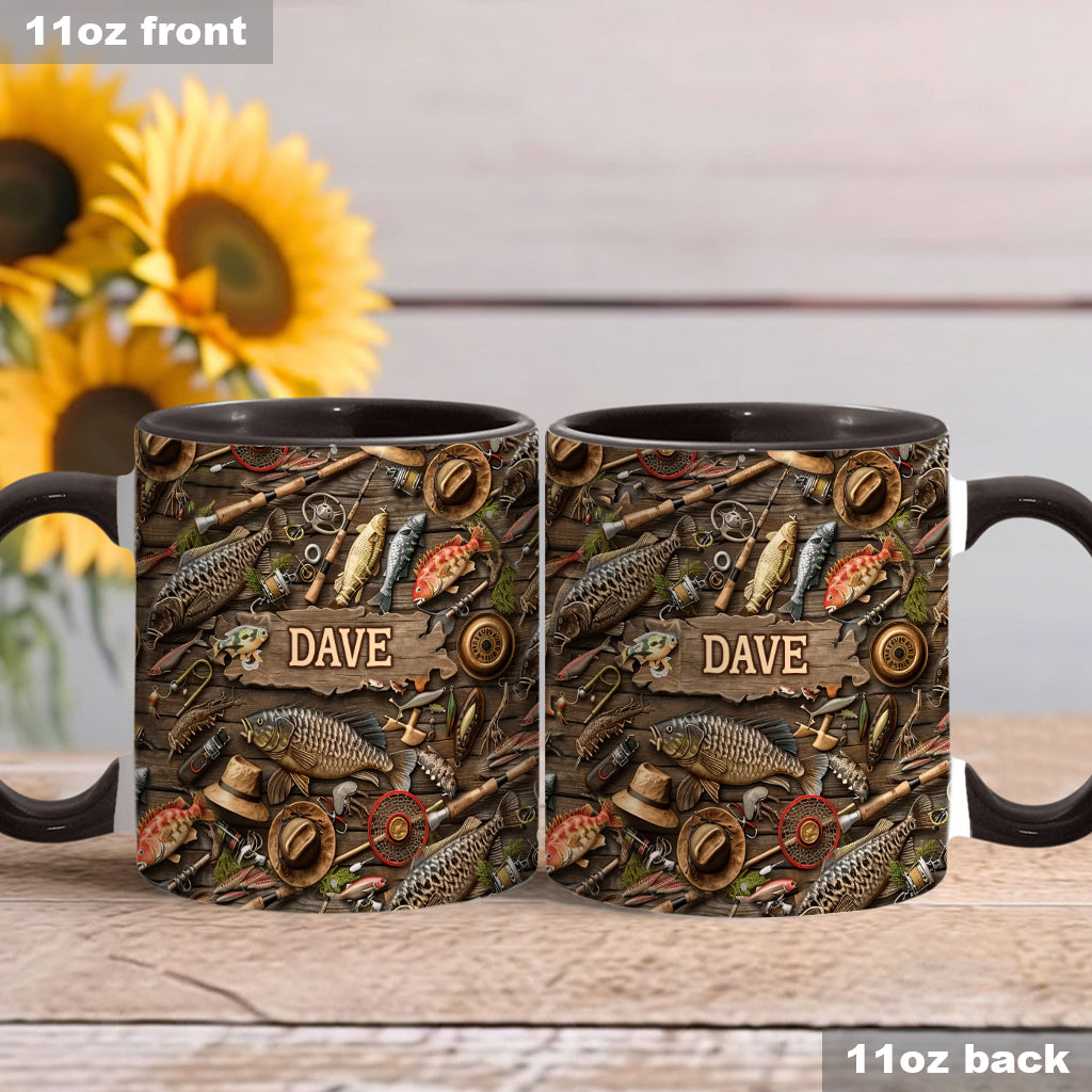 Love Fishing - Personalized Fishing Accent Mug