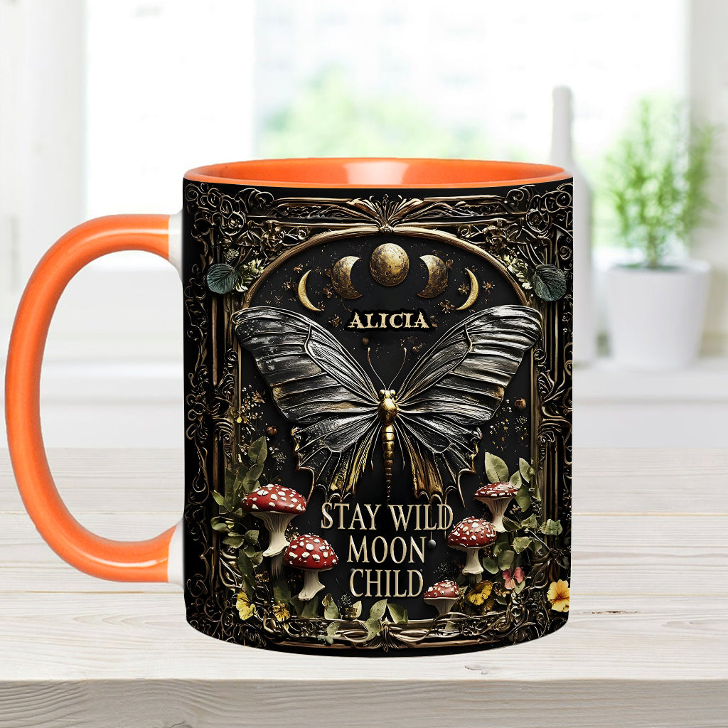 Stay Wild Moon Child - Personalized Hippie Accent Mug