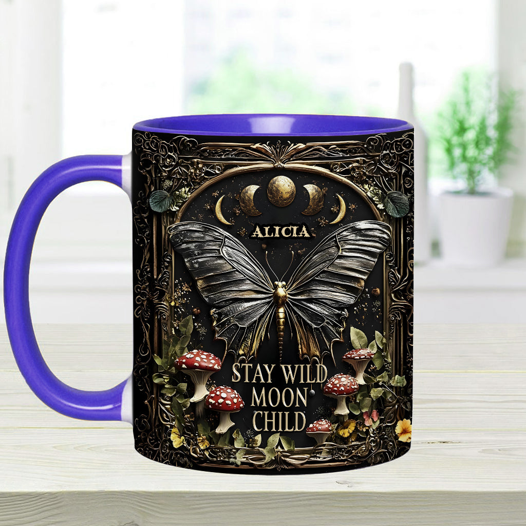 Stay Wild Moon Child - Personalized Hippie Accent Mug