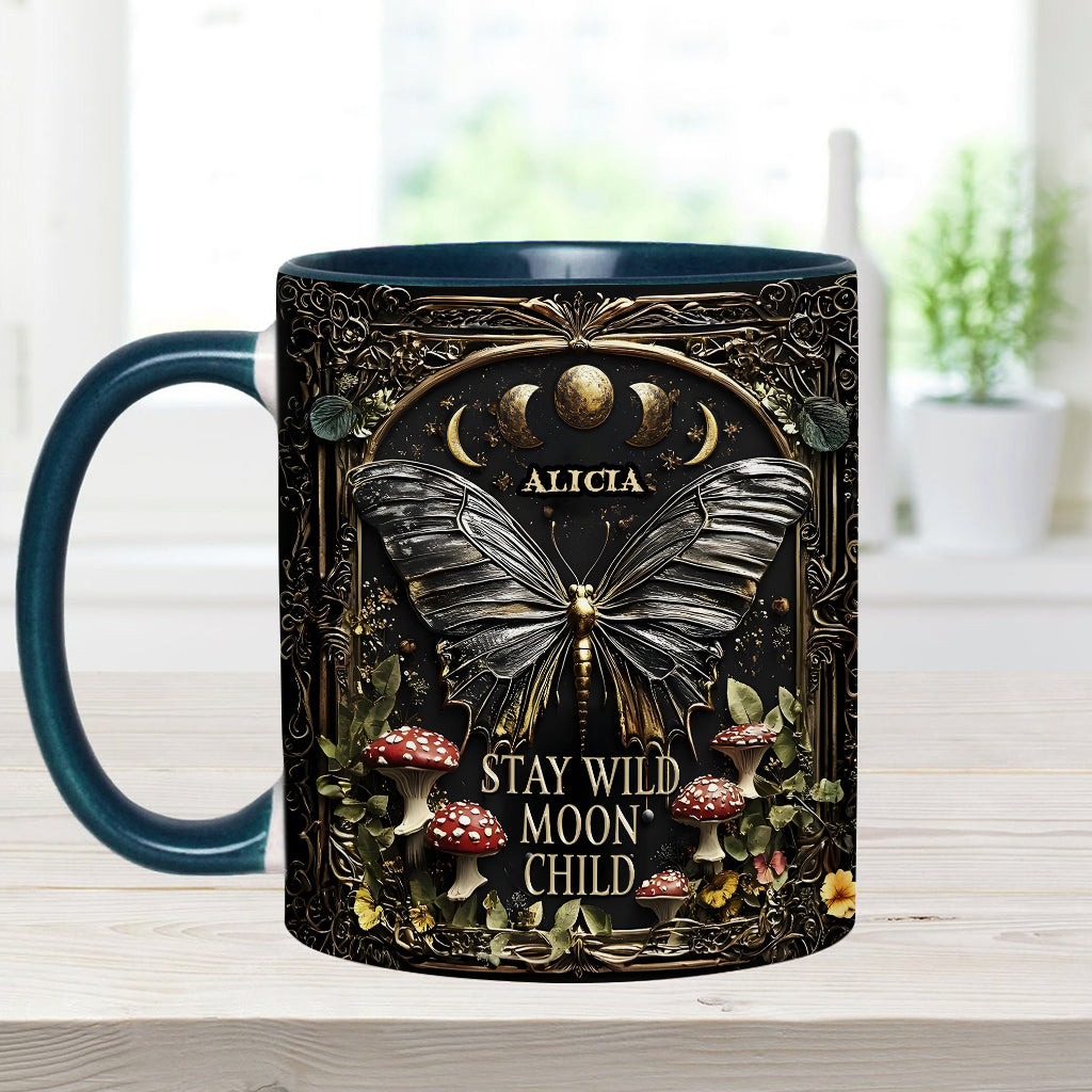 Stay Wild Moon Child - Personalized Hippie Accent Mug