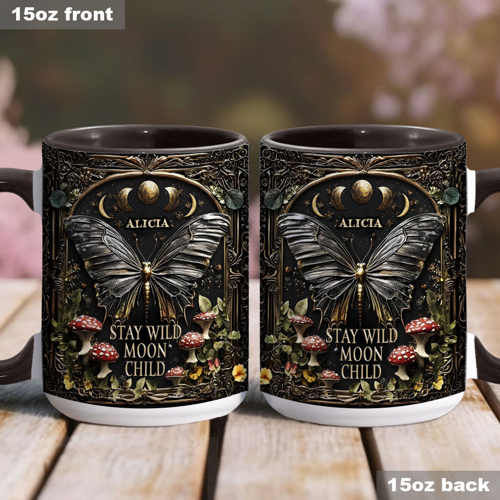 Stay Wild Moon Child - Personalized Hippie Accent Mug