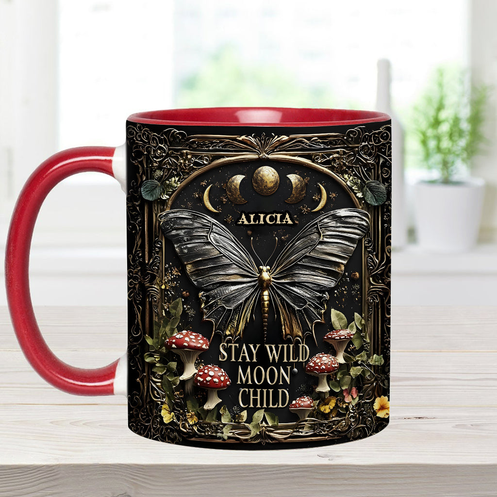 Stay Wild Moon Child - Personalized Hippie Accent Mug