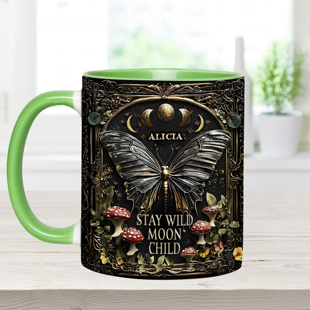 Stay Wild Moon Child - Personalized Hippie Accent Mug