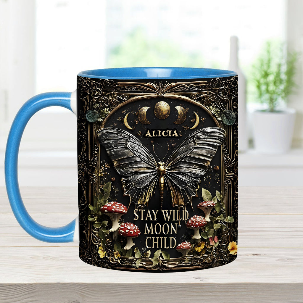 Stay Wild Moon Child - Personalized Hippie Accent Mug