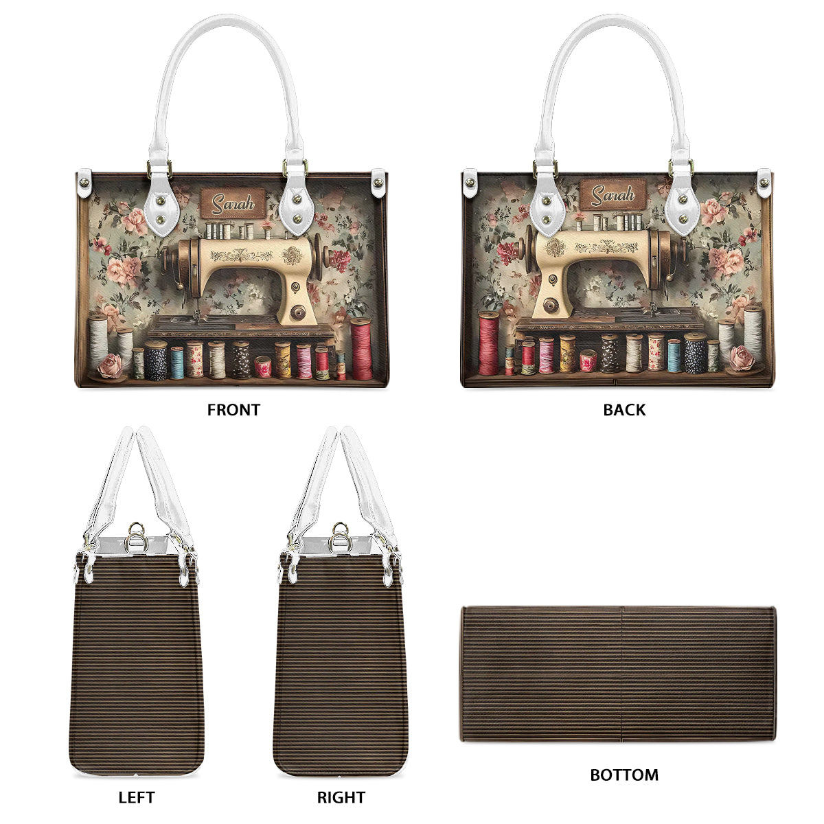 Salle de couture vintage - Sac à main en cuir personnalisé pour la couture