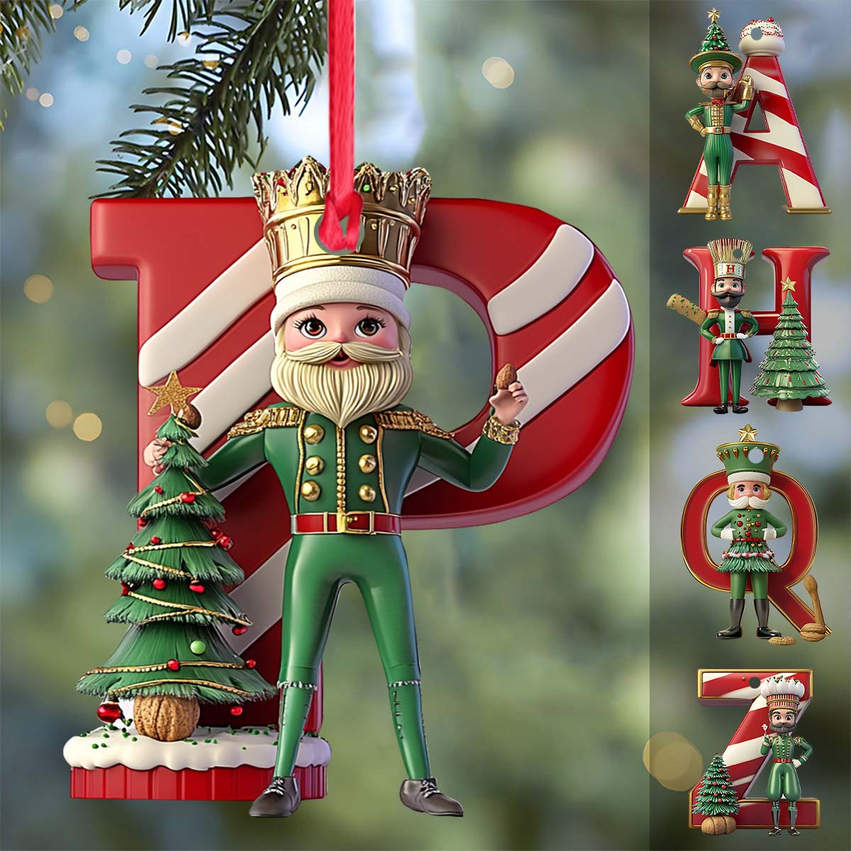 Merry Christmas Alphabet - Personalized Kid Ornament