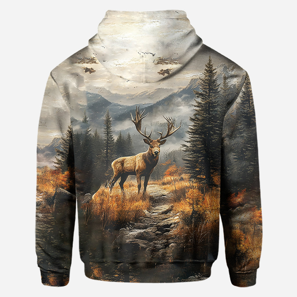 Beliebiger Name, wunderschönes Hirschmotiv - Personalisiertes Jagd-Shirt