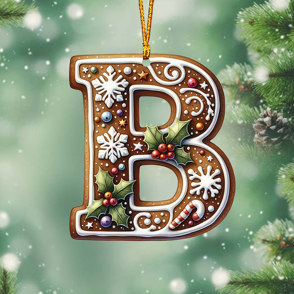 Gingerbread Letter - Personalized Family Ornament
