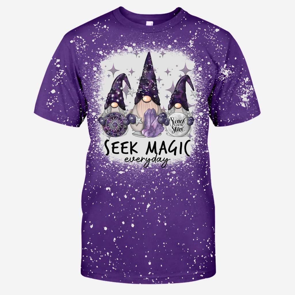 Seek Magic Everyday - Halloween Witch Handmade Bleached Shirts
