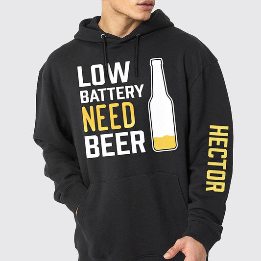 Batterie faible, besoin de bière - T-shirt personnalisé « Bière »