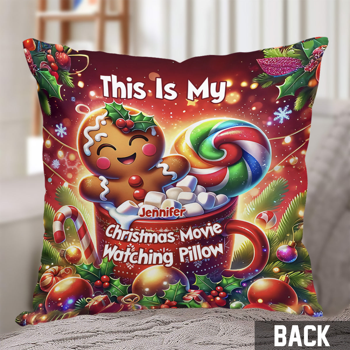 Movie Watching Pillow - Personalized Throw Pillow