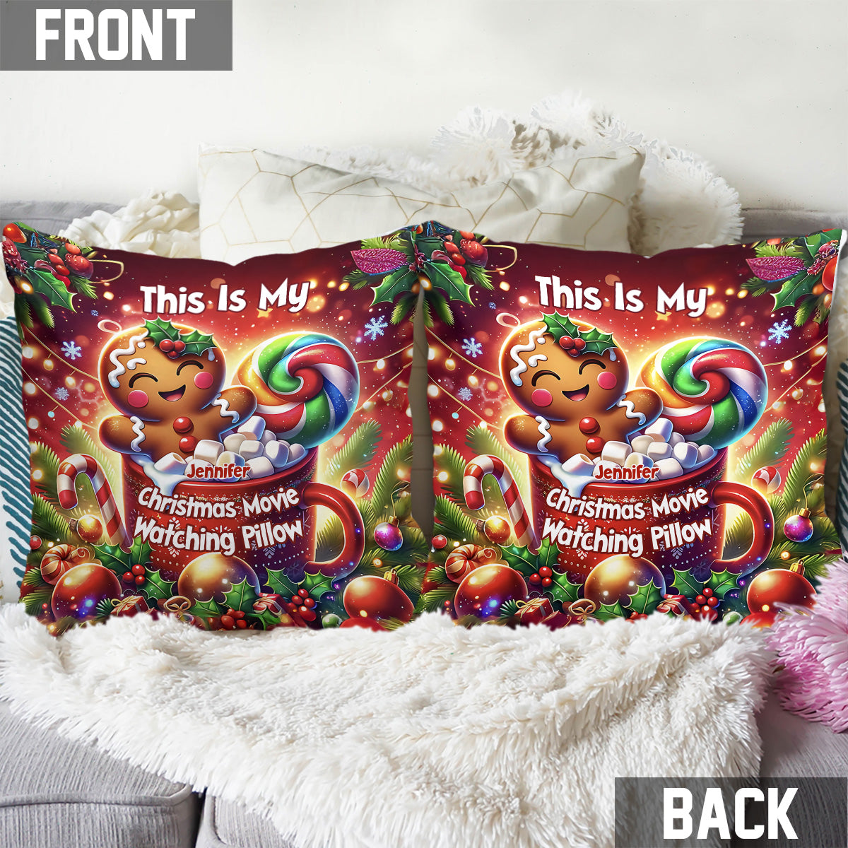 Movie Watching Pillow - Personalized Throw Pillow