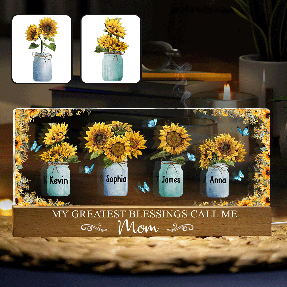 My Greatest Blessings Call Me Mom - Personalized Mother Custom LED Night Light