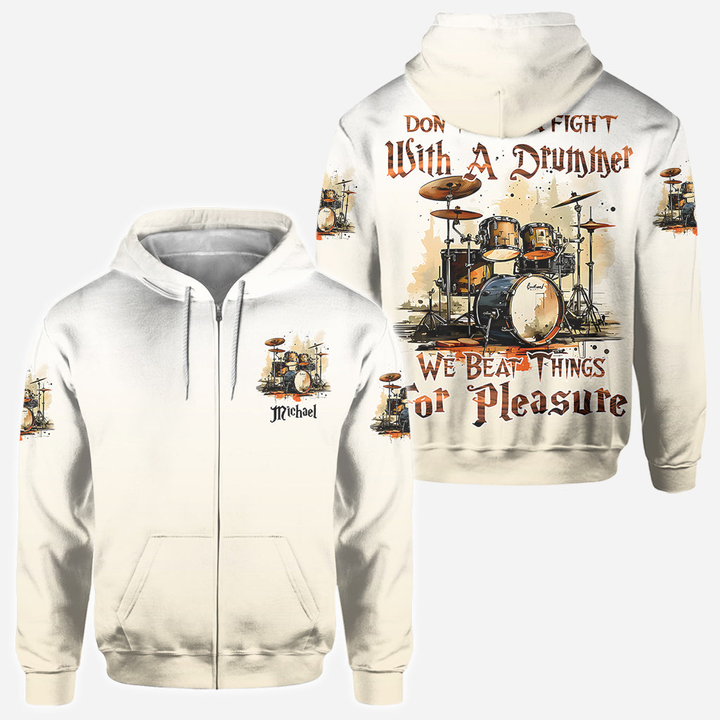 Don't Pick A Fight With A Drummer - Personalized Drummer All Over Shirt