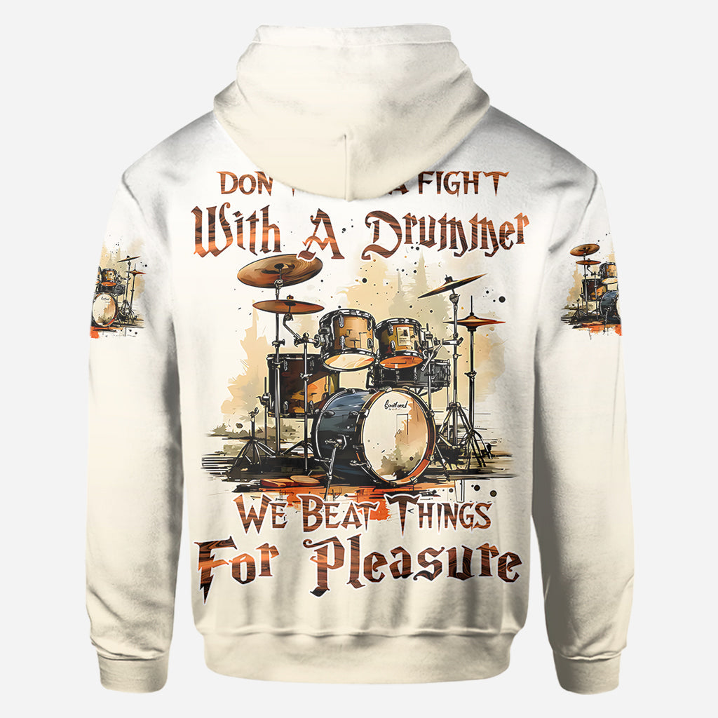 Don't Pick A Fight With A Drummer - Personalized Drummer All Over Shirt