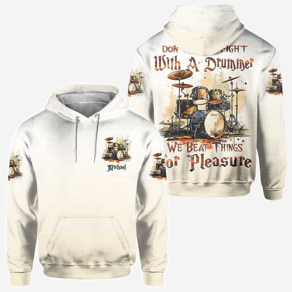 Don't Pick A Fight With A Drummer - Personalized Drummer All Over Shirt