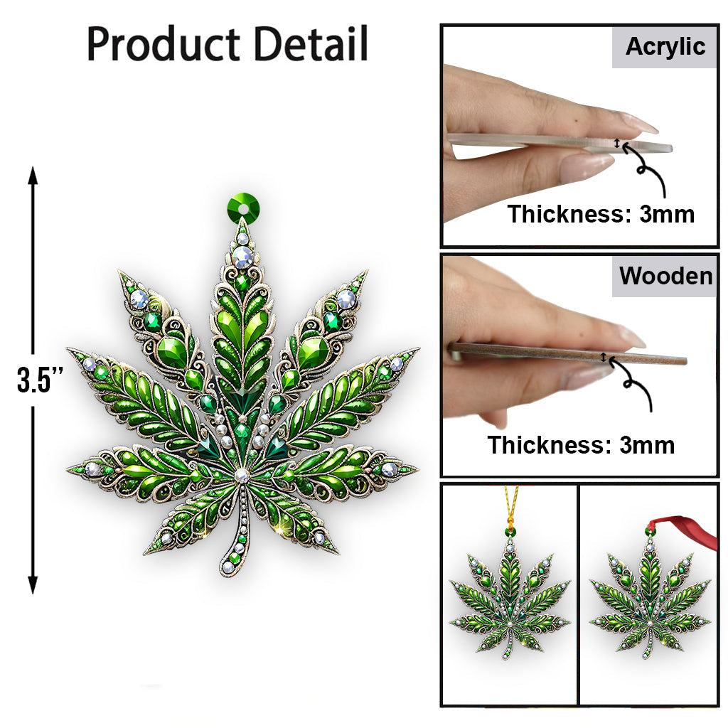 Superbe feuille - Ornement de mauvaise herbe personnalisé
