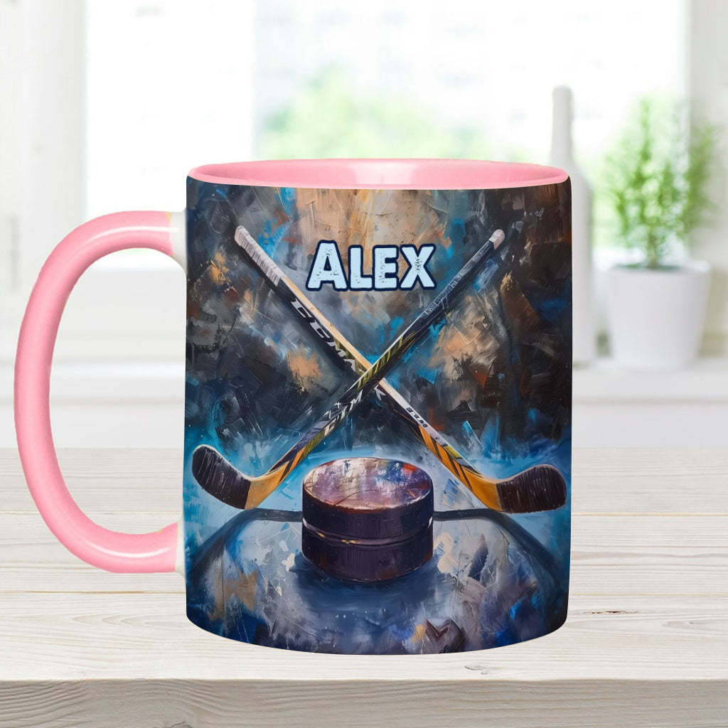 It's Being Better - Personalized Hockey Accent Mug