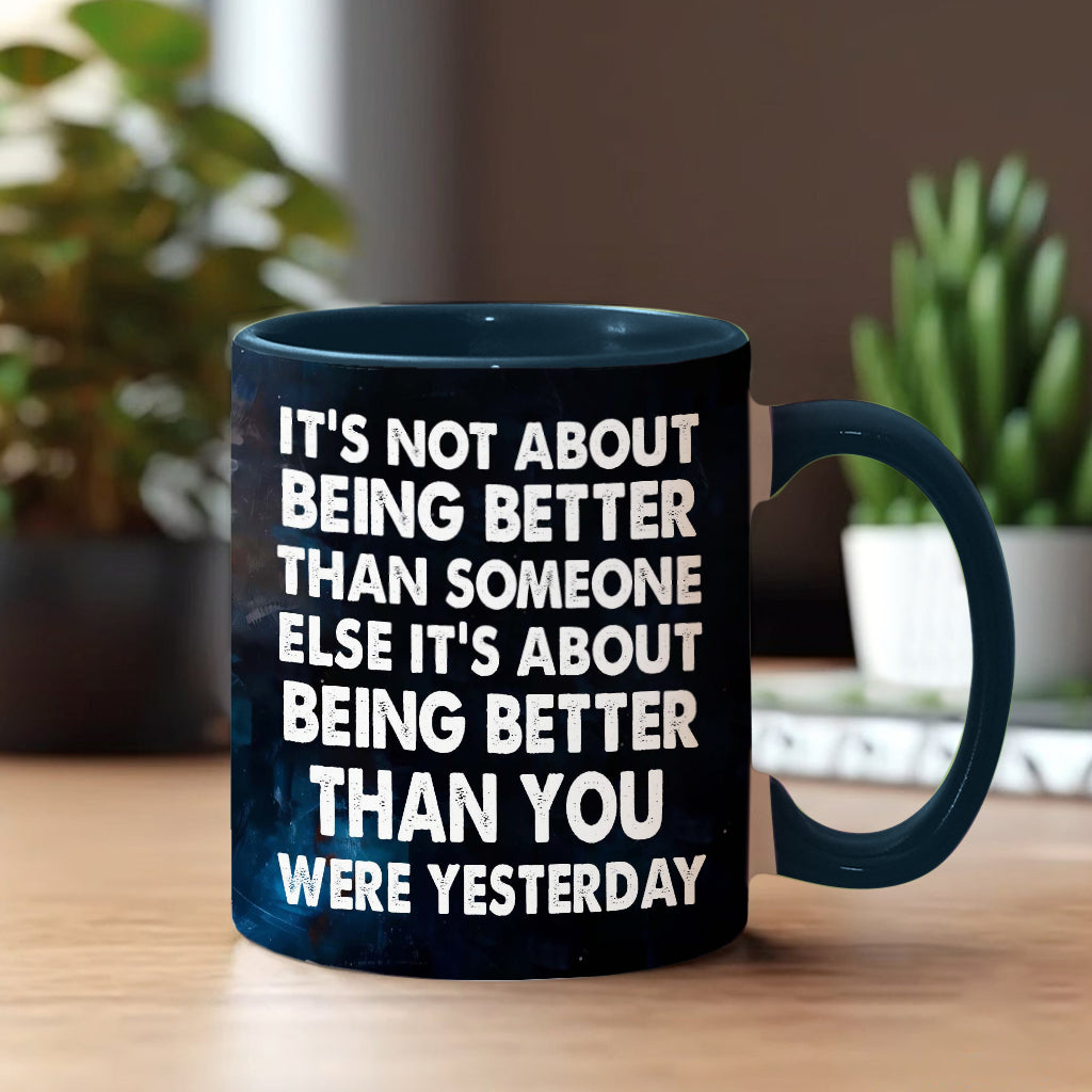 It's Being Better - Personalized Hockey Accent Mug