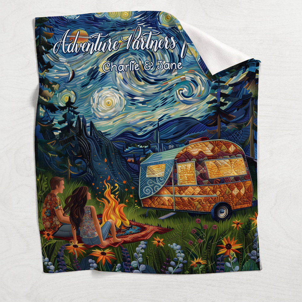 Adventure Partners for Life - Personalized Couple Blanket