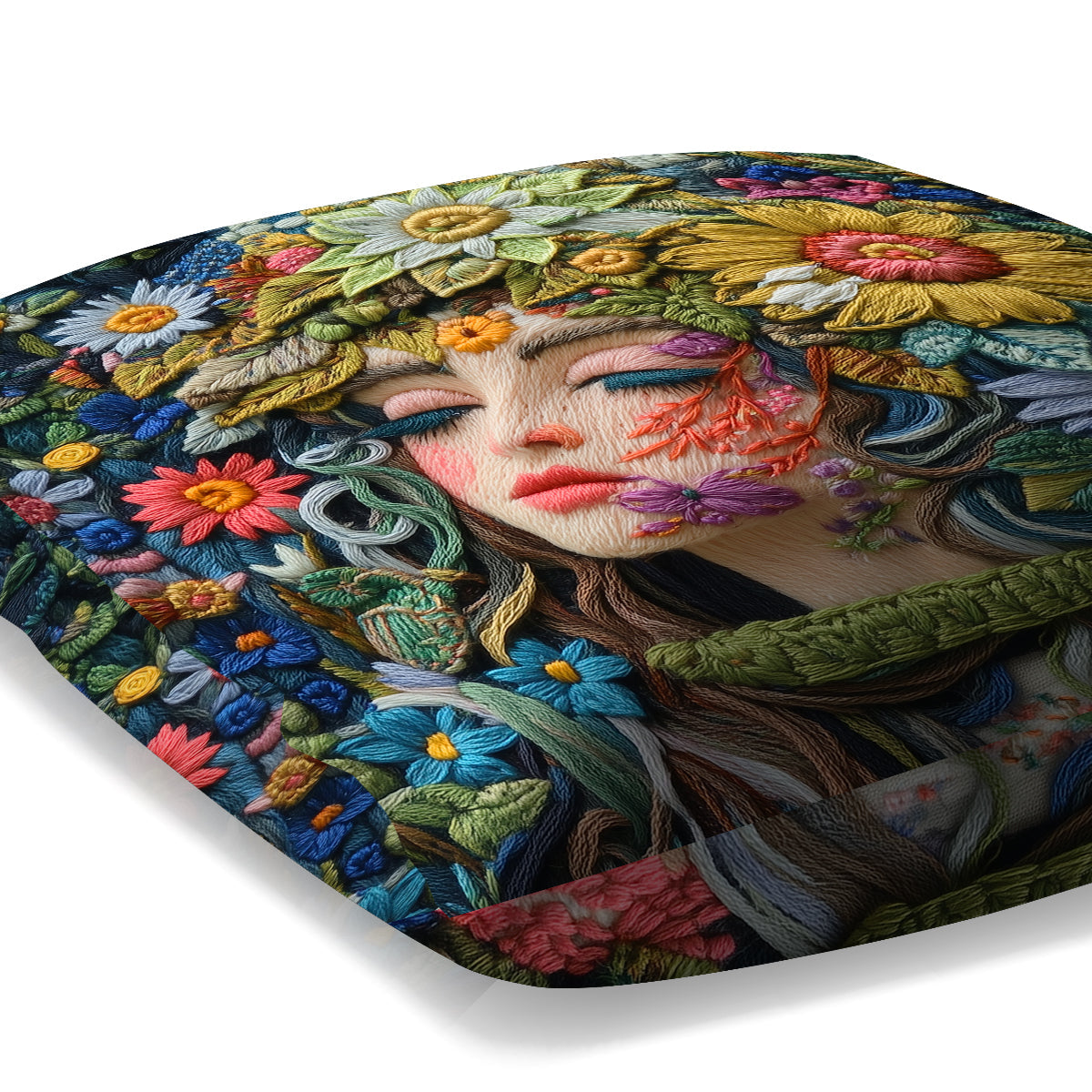 Floral Lady - Gardening Throw Pillow