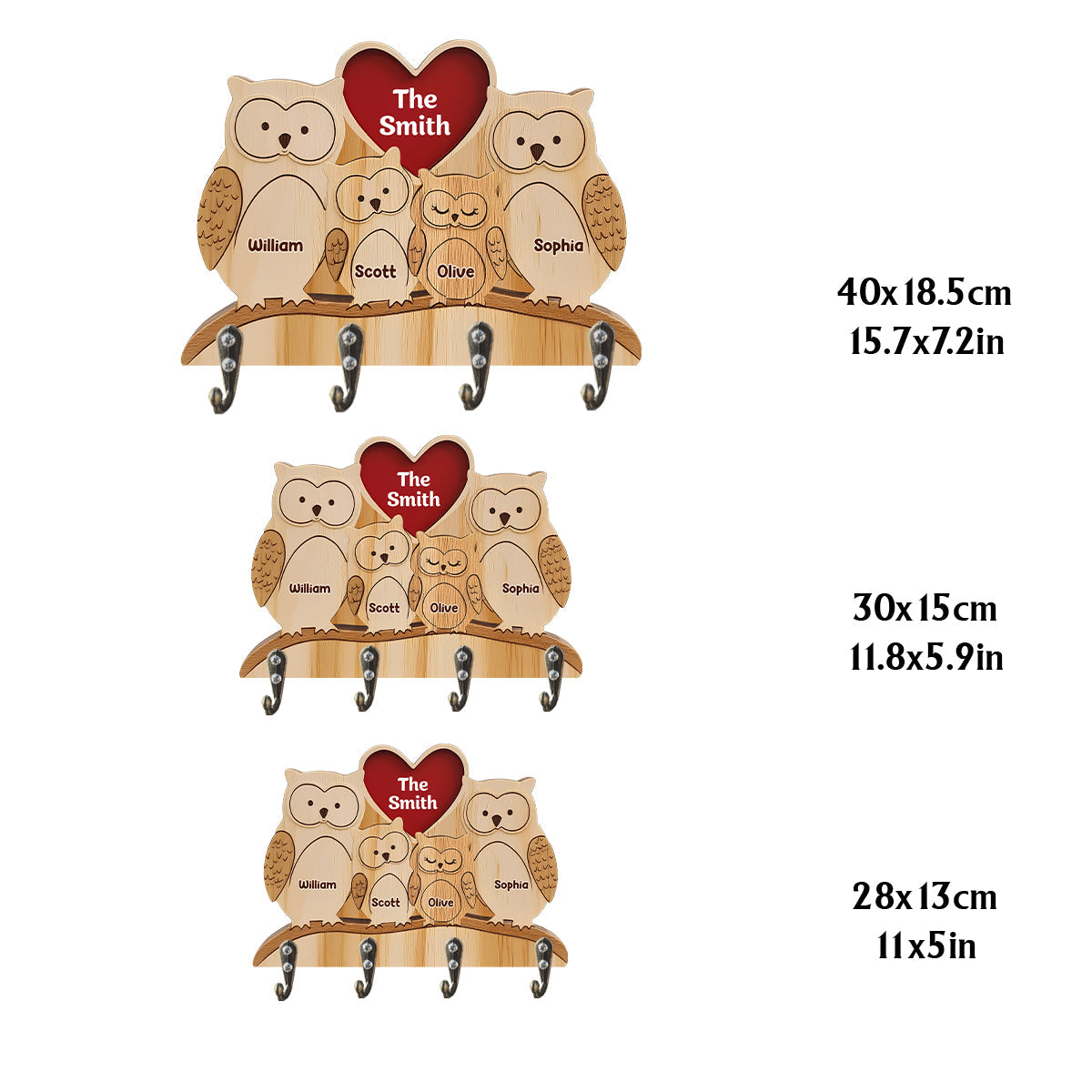 Porte-clés familial personnalisé Happy Family - Porte-clés sur mesure en forme de famille