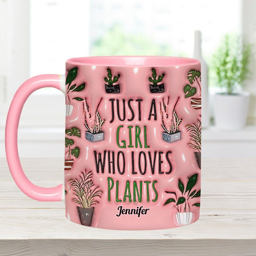 Just A Girl Who Loves Plants - Personalized Gardening Accent Mug