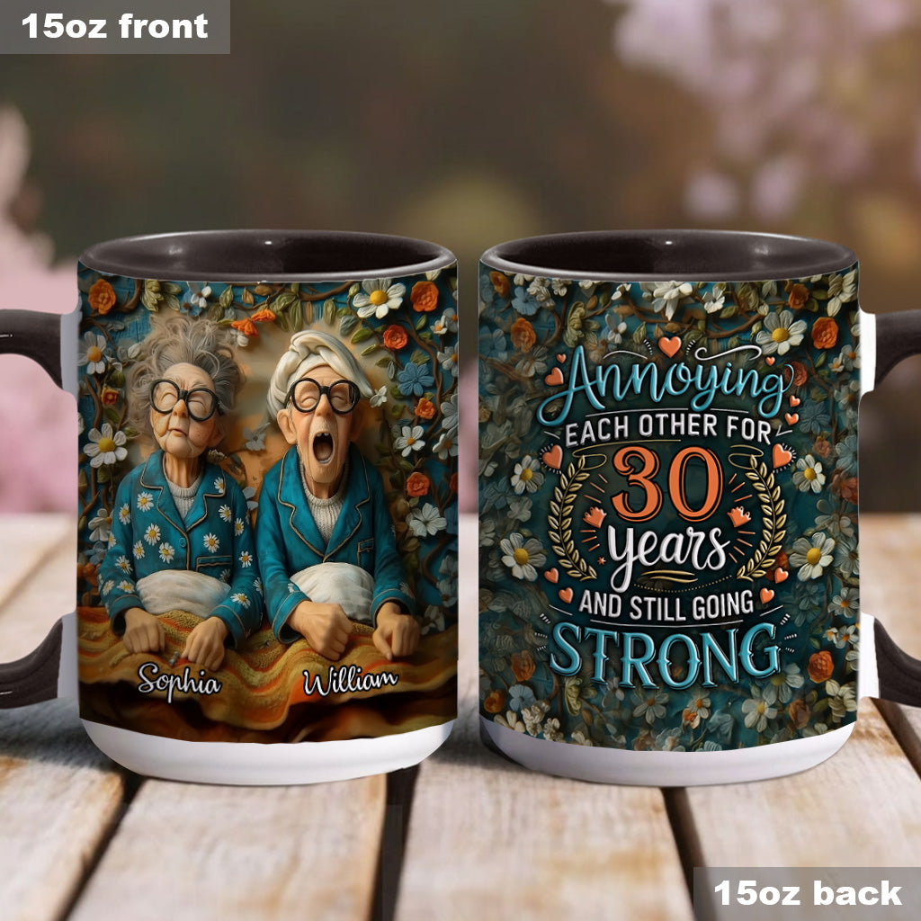 Annoying Each Other For Years & Still Going Strong - Personalized Couple Accent Mug