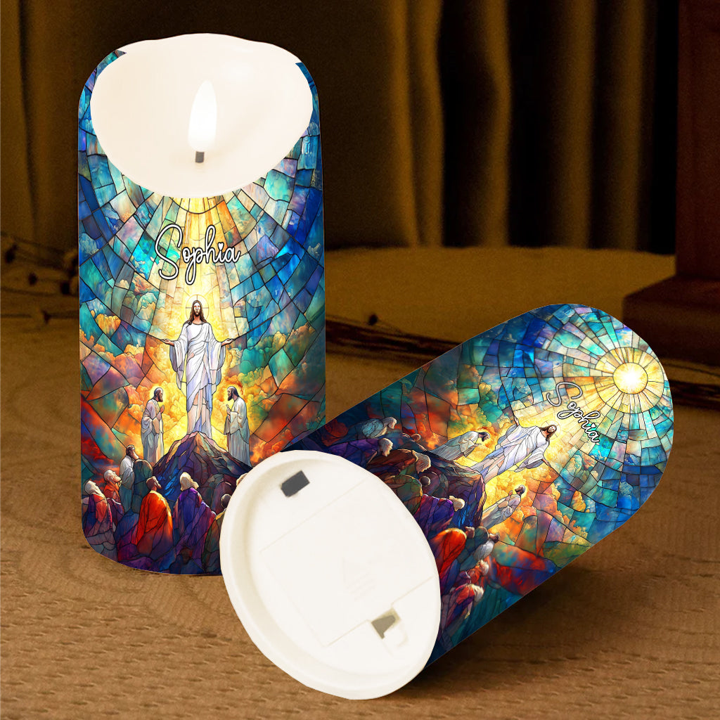 Sainte Famille - Bougie chrétienne personnalisée sans flamme