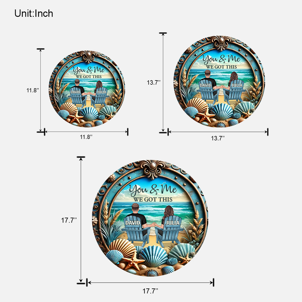 You & Me We Got This - Personalized Couple Custom Shaped Wood Sign