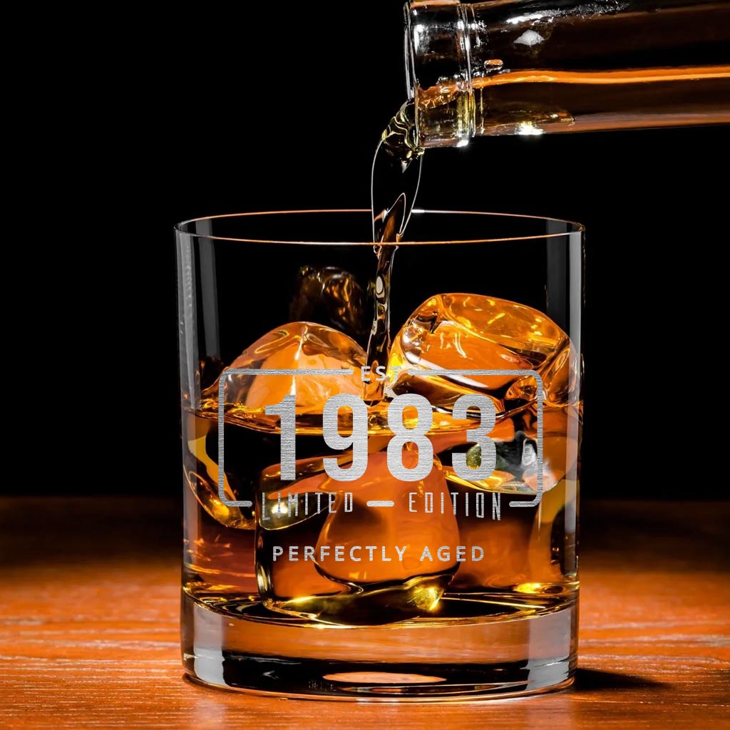 Perfectly Aged - Personalized Birthday Rock Glass