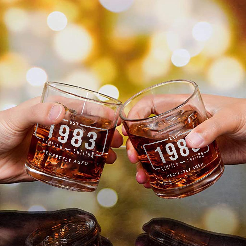 Perfectly Aged - Personalized Birthday Rock Glass