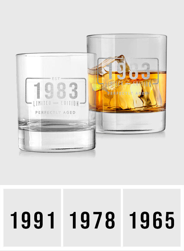 Perfectly Aged - Personalized Birthday Rock Glass