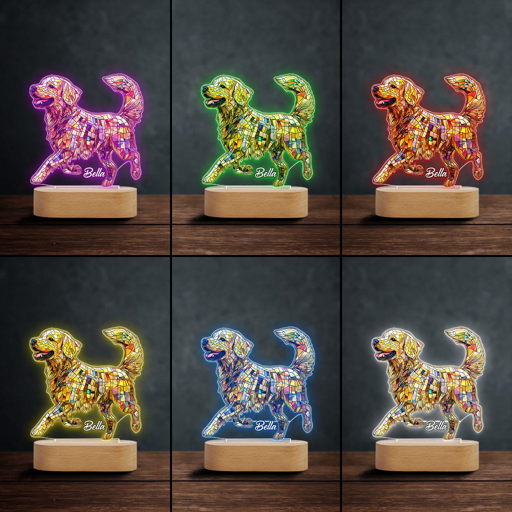 Always With You - Personalized Dog Shaped Plaque Light Base