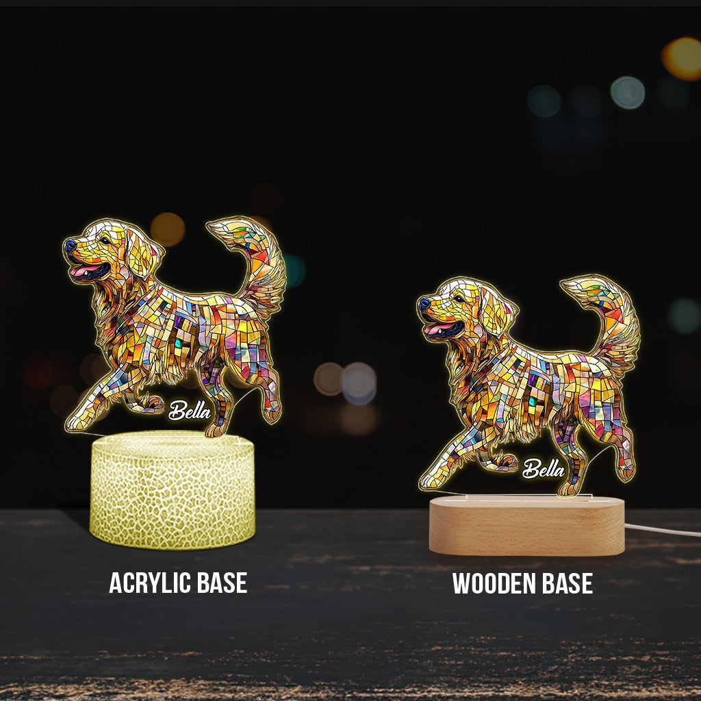 Always With You - Personalized Dog Shaped Plaque Light Base