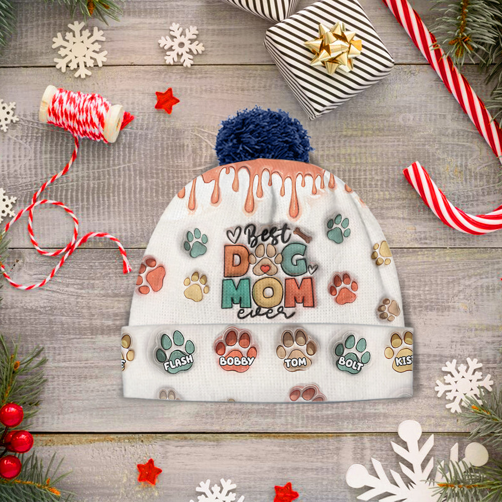 Best Dog Mom Ever - Personalized Dog Beanie Hat