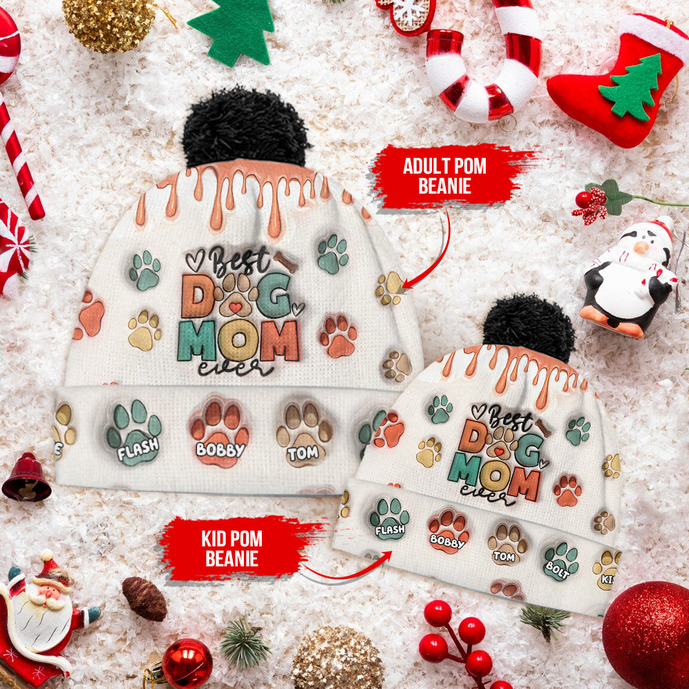 Best Dog Mom Ever - Personalized Dog Beanie Hat