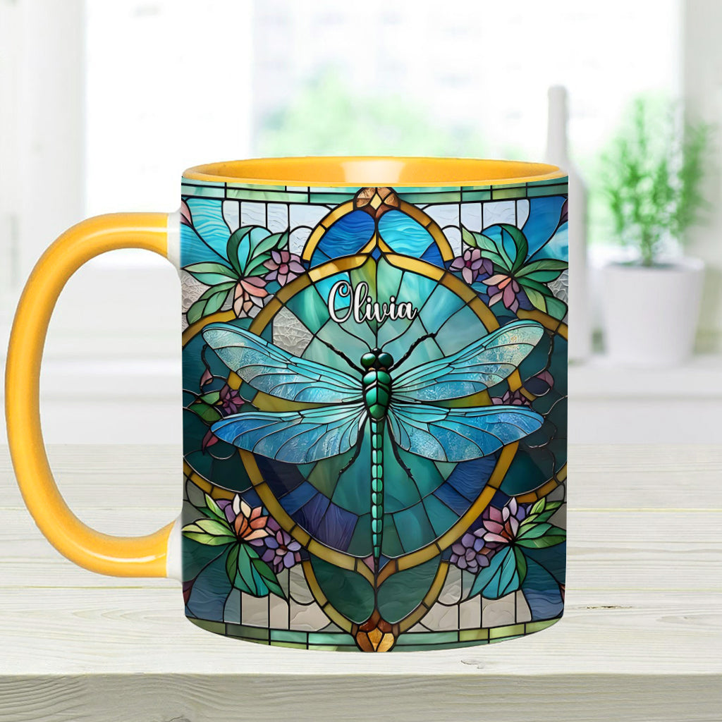 Beautiful Dragon Fly - Personalized Dragonfly Accent Mug