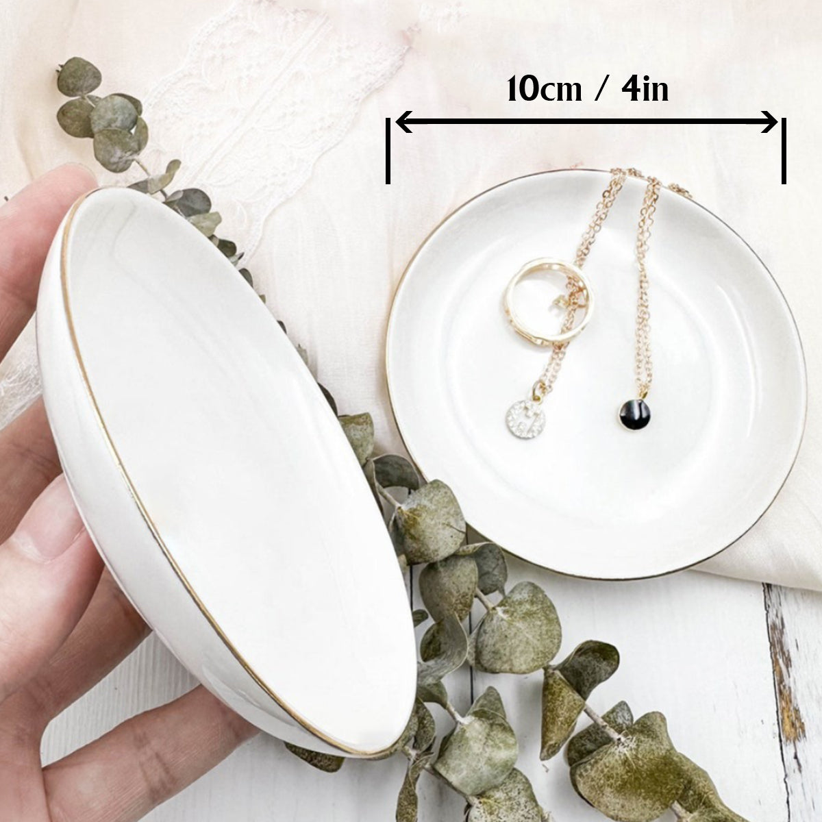 Toile de Jouy Poulet - Bijou Plat à Bijoux Poulet Personnalisé Entièrement Imprimé