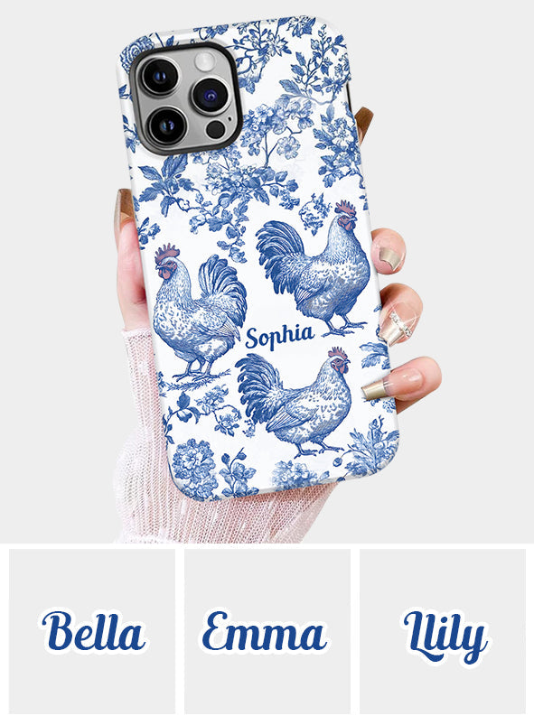 Chicken Toile de Jouy - Personalized Chicken Full Print Phone Case